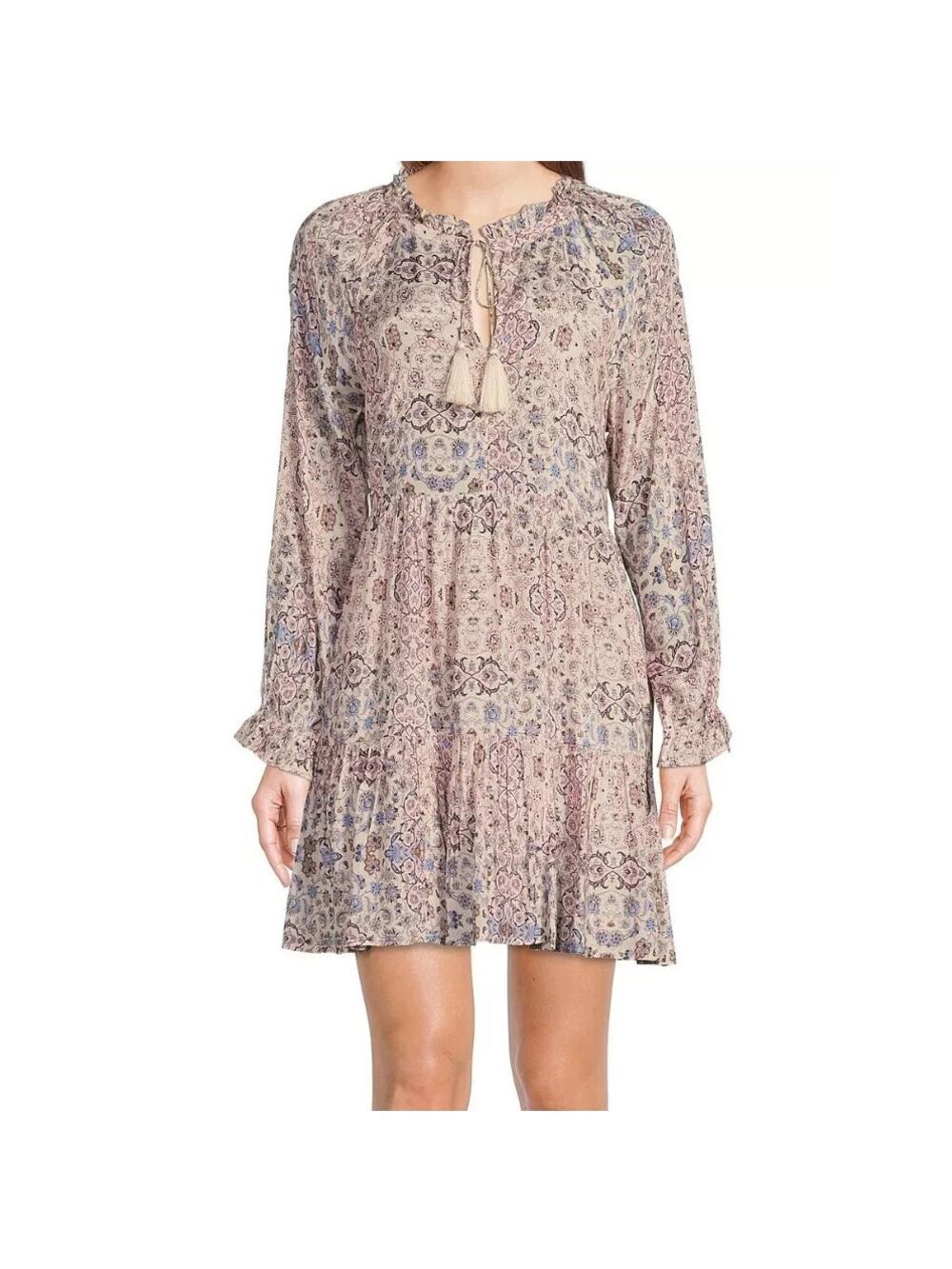 Roller Rabbit Women's Size Medium Pink Floral Odila Janni Mini Swing Dress